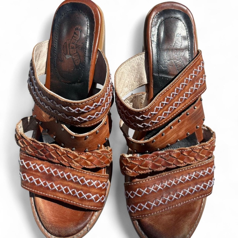Freebird Women's Albuquerque Sandal Size 8 Block Heel Strappy Mule Slide Brown